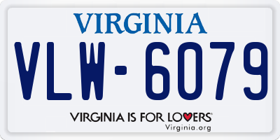 VA license plate VLW6079