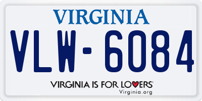 VA license plate VLW6084