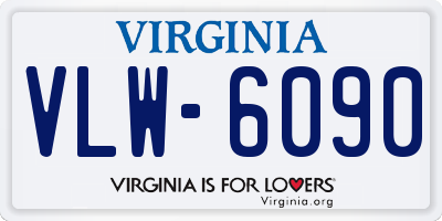 VA license plate VLW6090