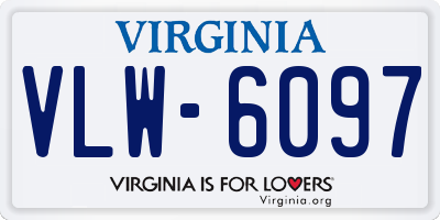 VA license plate VLW6097