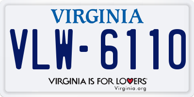 VA license plate VLW6110