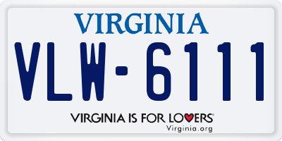 VA license plate VLW6111