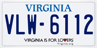 VA license plate VLW6112