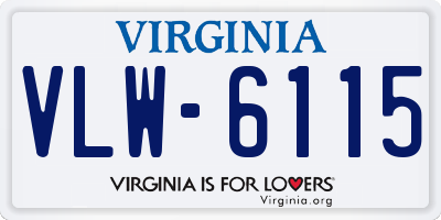 VA license plate VLW6115