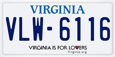 VA license plate VLW6116