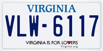 VA license plate VLW6117