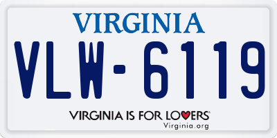 VA license plate VLW6119