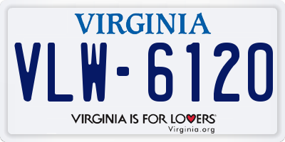 VA license plate VLW6120