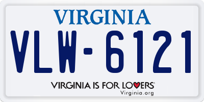 VA license plate VLW6121