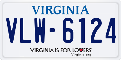 VA license plate VLW6124