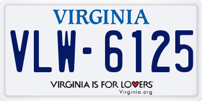 VA license plate VLW6125