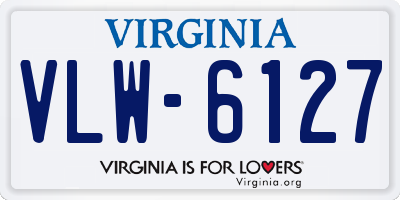 VA license plate VLW6127