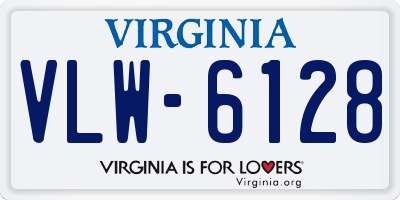 VA license plate VLW6128