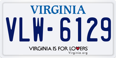 VA license plate VLW6129