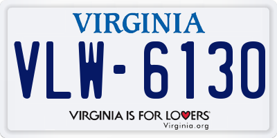 VA license plate VLW6130