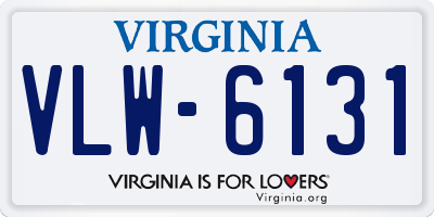 VA license plate VLW6131