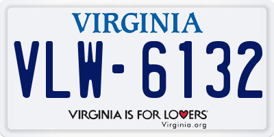 VA license plate VLW6132