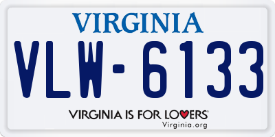 VA license plate VLW6133