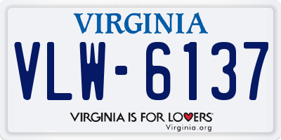 VA license plate VLW6137