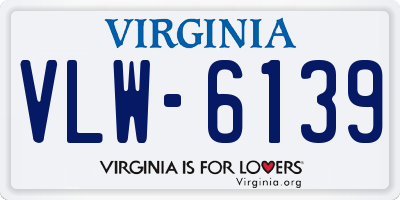 VA license plate VLW6139