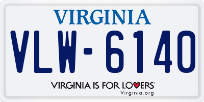 VA license plate VLW6140