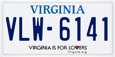 VA license plate VLW6141