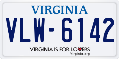 VA license plate VLW6142
