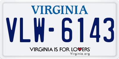 VA license plate VLW6143