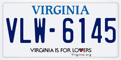 VA license plate VLW6145