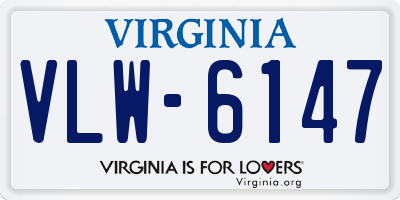 VA license plate VLW6147