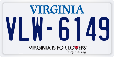 VA license plate VLW6149