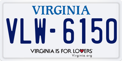 VA license plate VLW6150