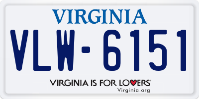 VA license plate VLW6151