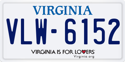 VA license plate VLW6152