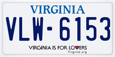 VA license plate VLW6153