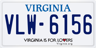 VA license plate VLW6156