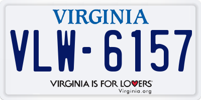 VA license plate VLW6157