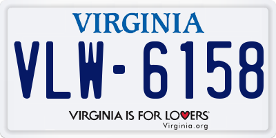 VA license plate VLW6158