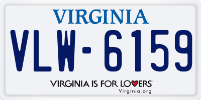 VA license plate VLW6159