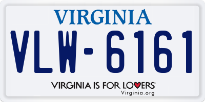 VA license plate VLW6161