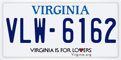 VA license plate VLW6162