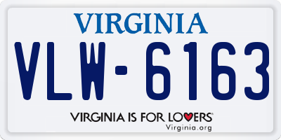 VA license plate VLW6163