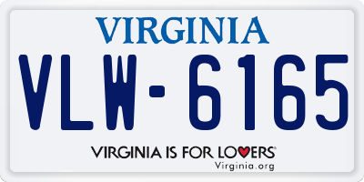 VA license plate VLW6165