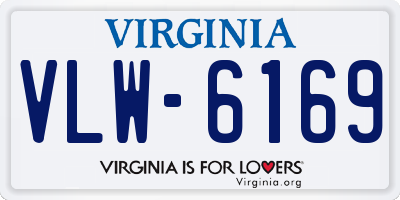 VA license plate VLW6169