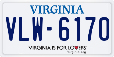 VA license plate VLW6170