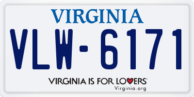 VA license plate VLW6171