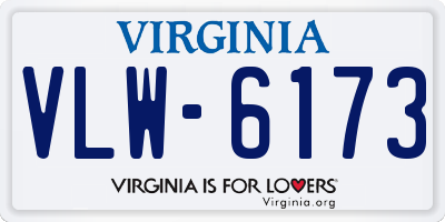 VA license plate VLW6173