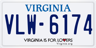 VA license plate VLW6174