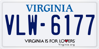 VA license plate VLW6177