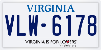 VA license plate VLW6178